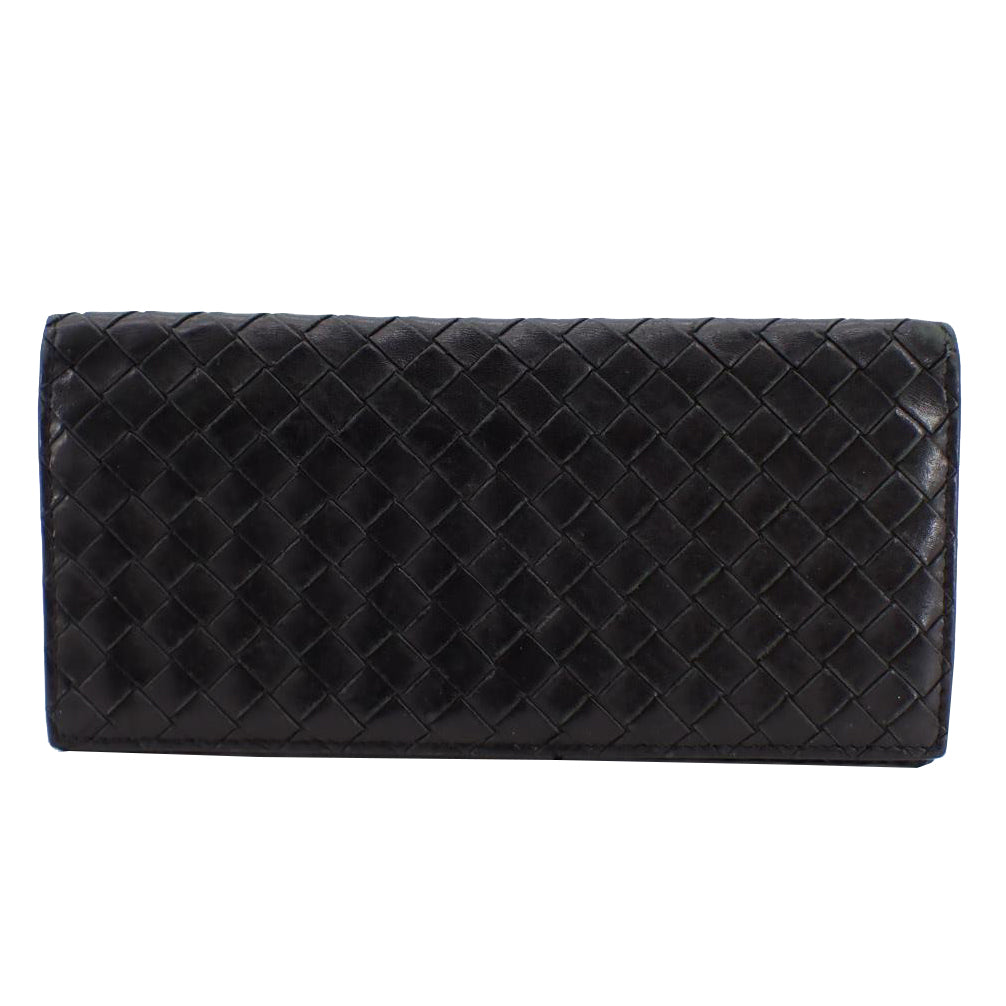 Black Intrecciato Long Wallet