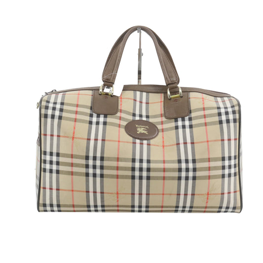 Brown Nova Check Boston Bag