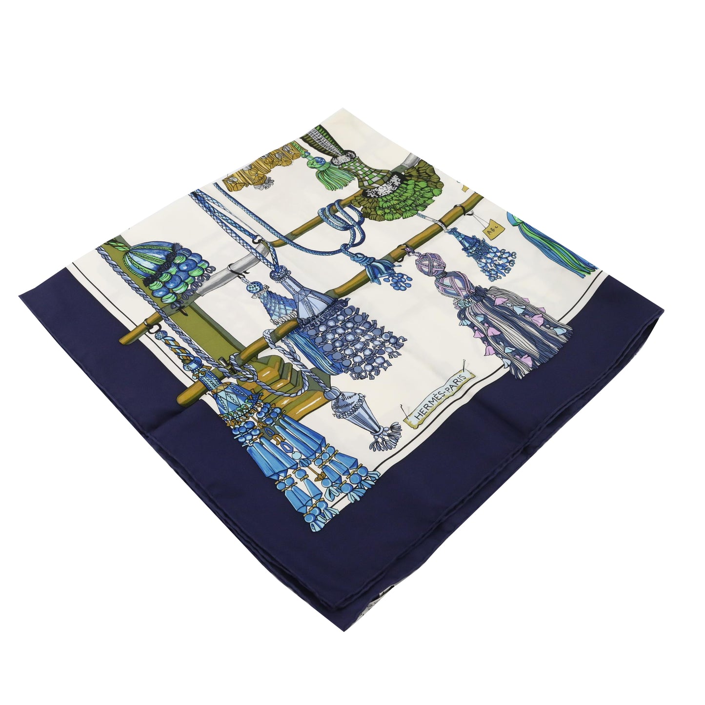 Navy Blue Silk Scarf