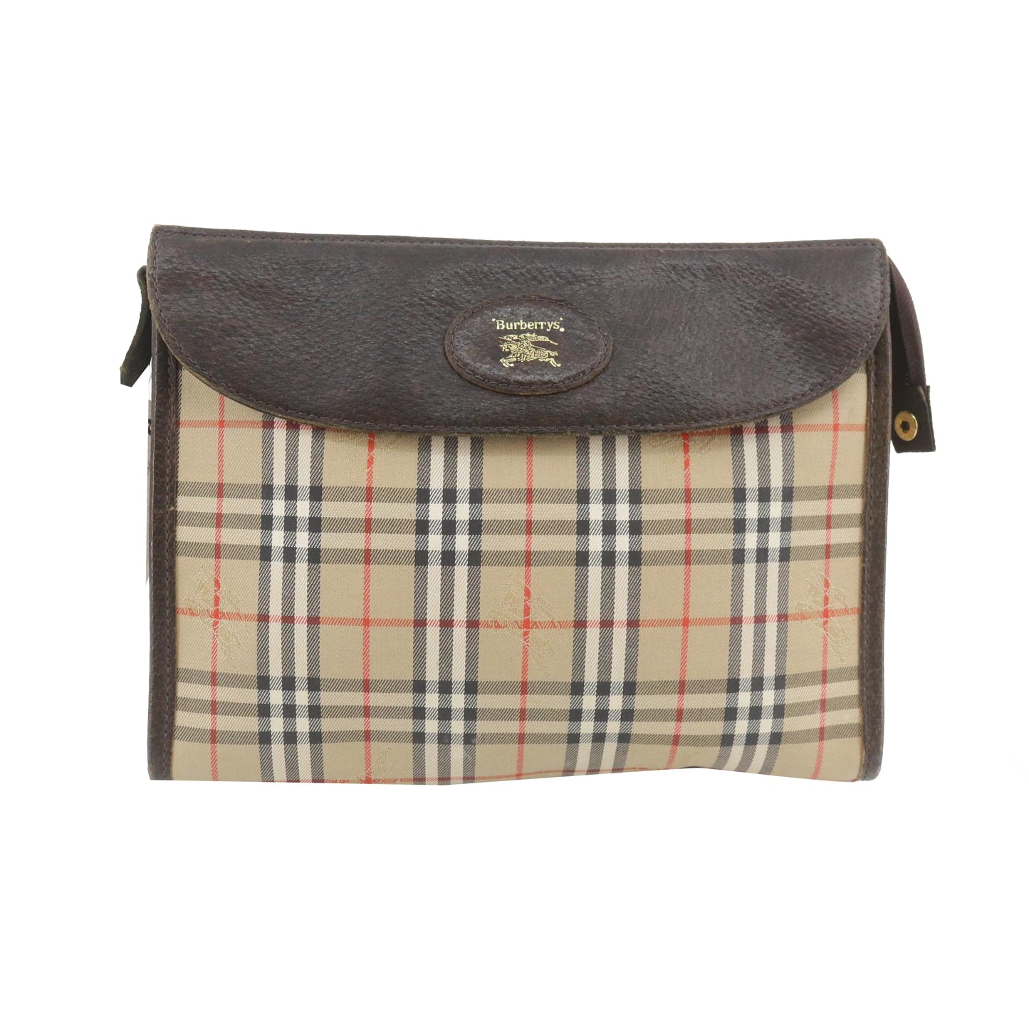 Brown Nova Check Pouch