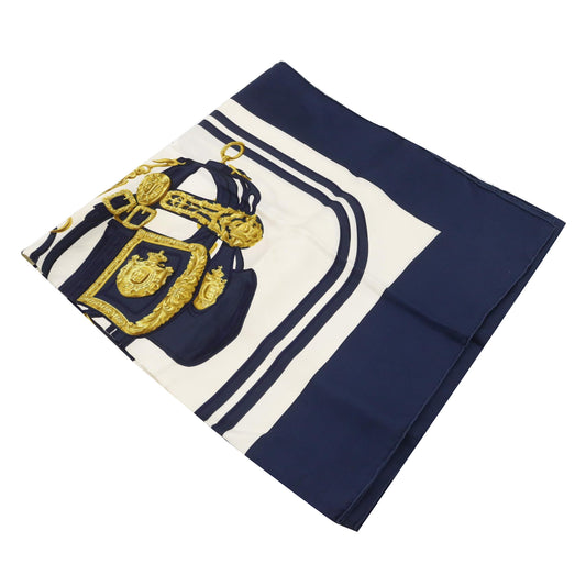 Navy Blue Silk Scarf