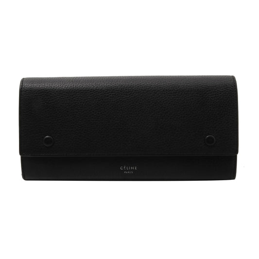 Black Leather Long Wallet