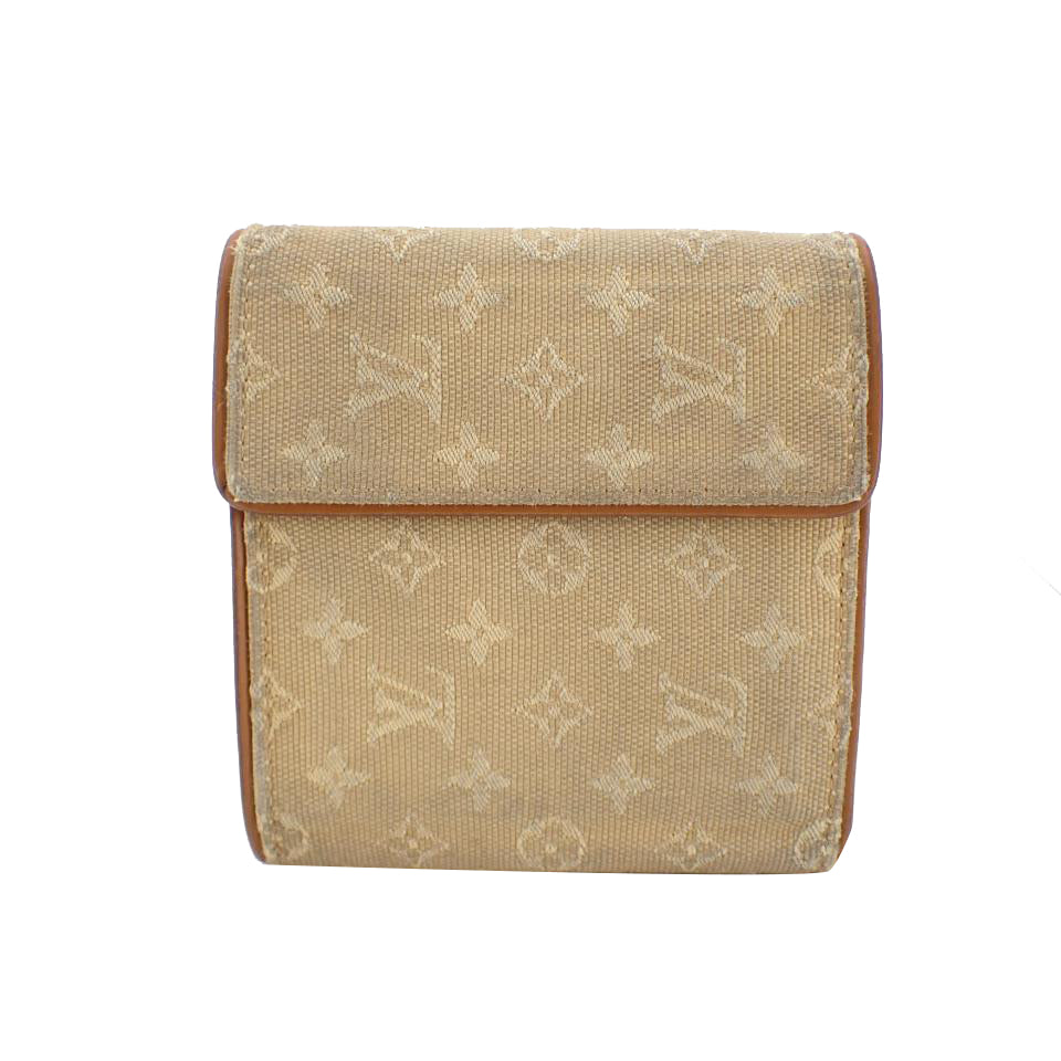 Monogram Mini Beige Compact Wallet