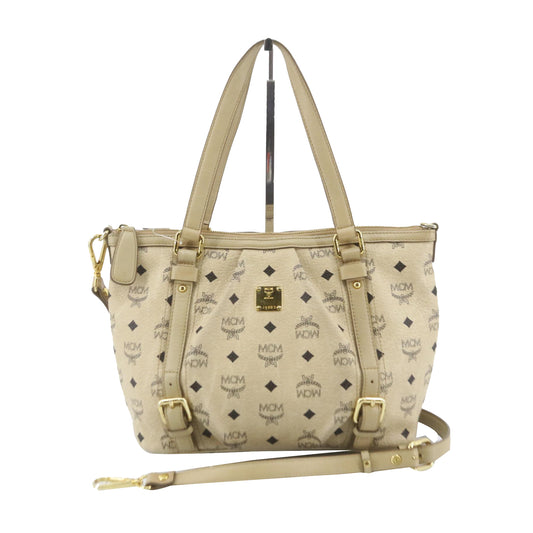 Beige Visetos Tote Bag