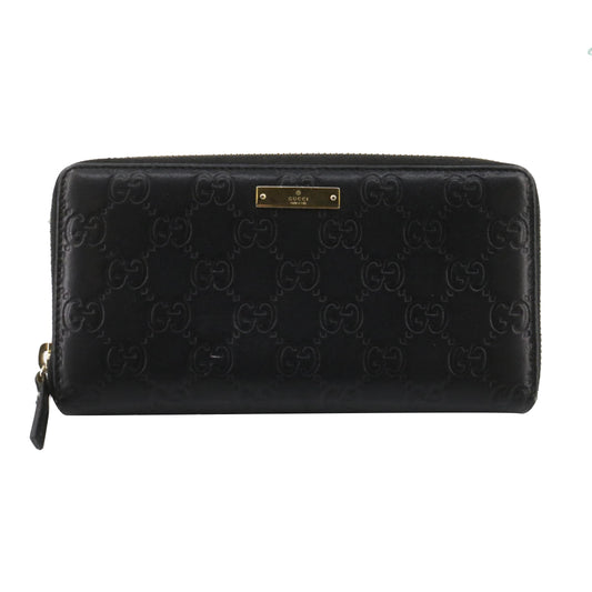 Black GG Sima Zippy Wallet