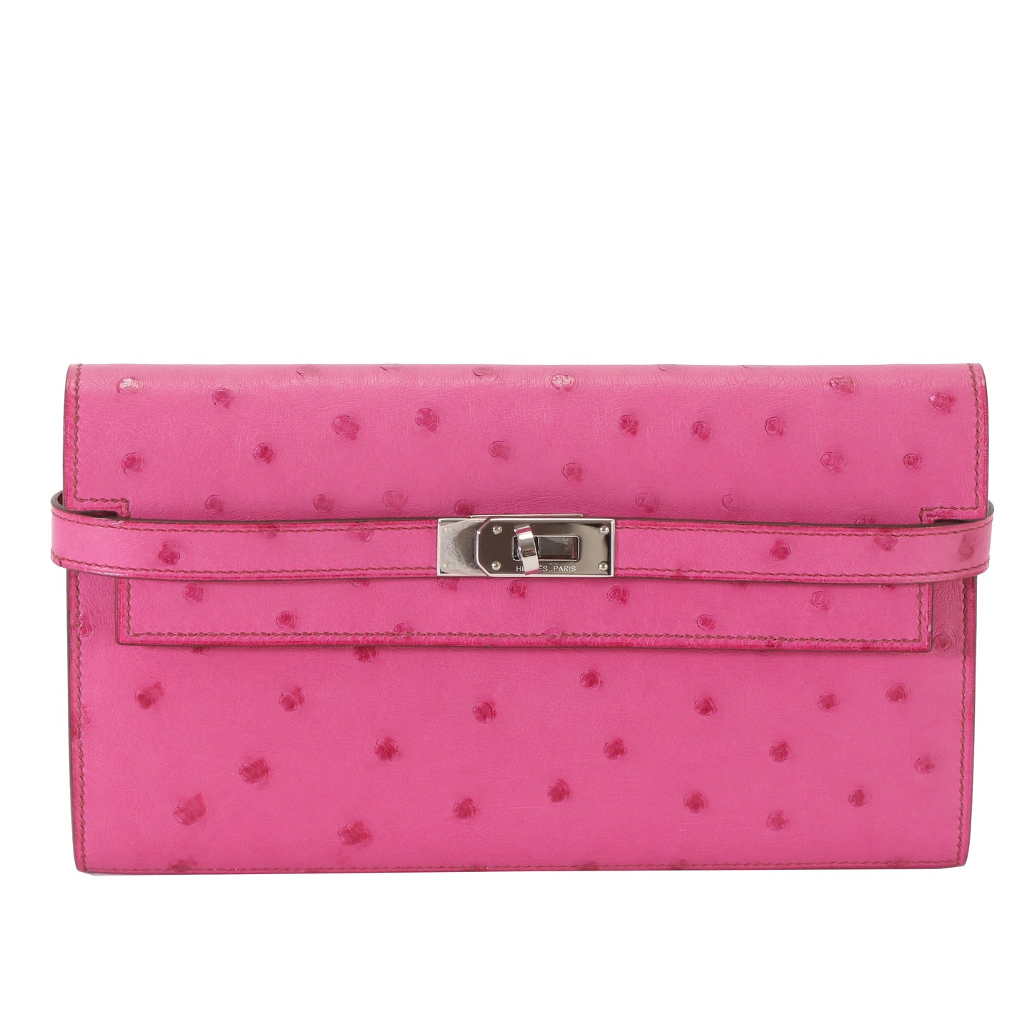 Pink Ostrich  Kelly Wallet