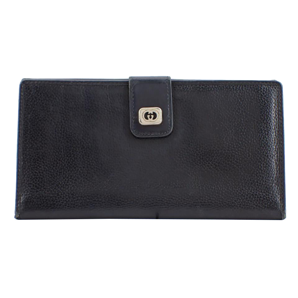 Black Leather Long Wallet