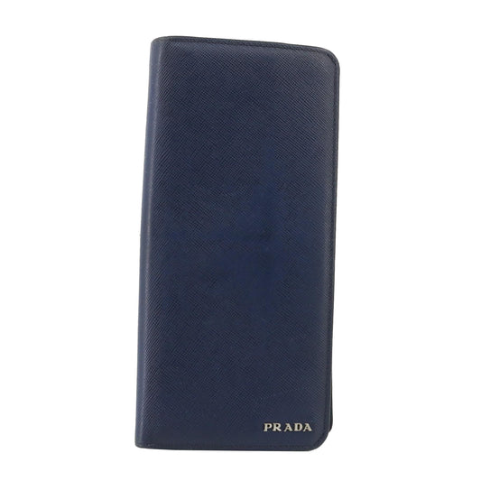 Navy Blue Saffiano Long Wallet