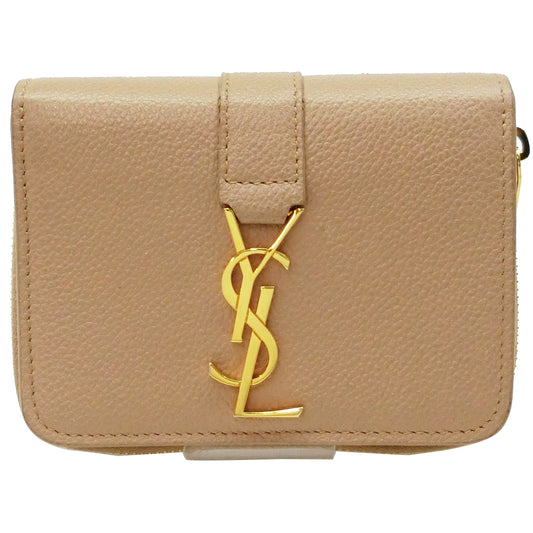 Beige Zippy Compact Wallet