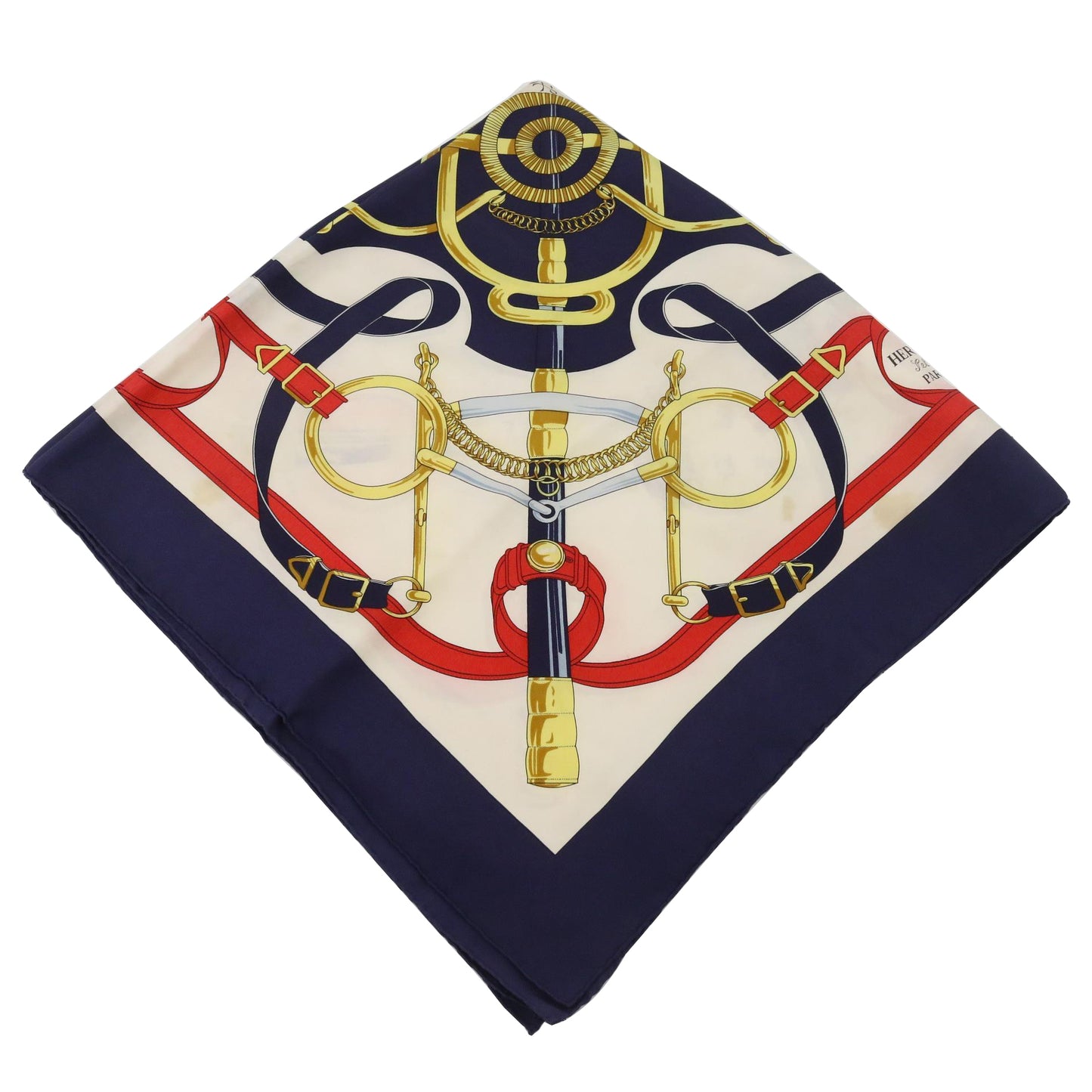 Navy Blue Silk Scarf