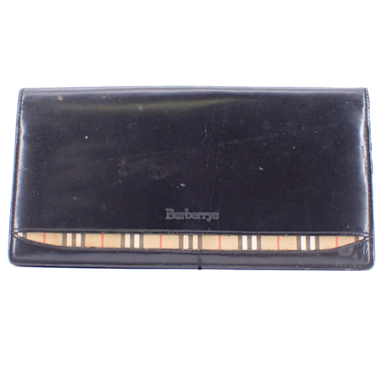 Black Nova Check Long Wallet