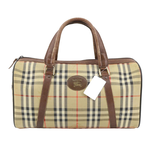 Brown Nova Check Boston Bag