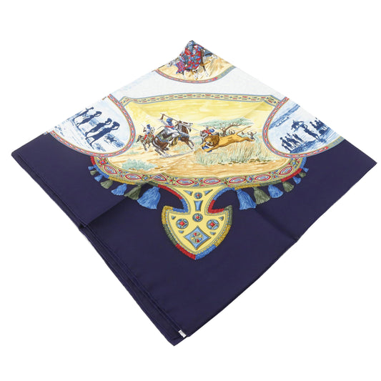 Navy Blue Silk Scarf