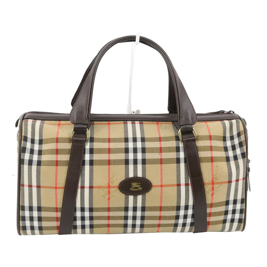 Brown Nova Check Boston Bag