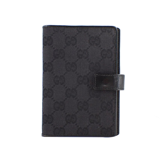 Black GG Canvas Notebook Cover