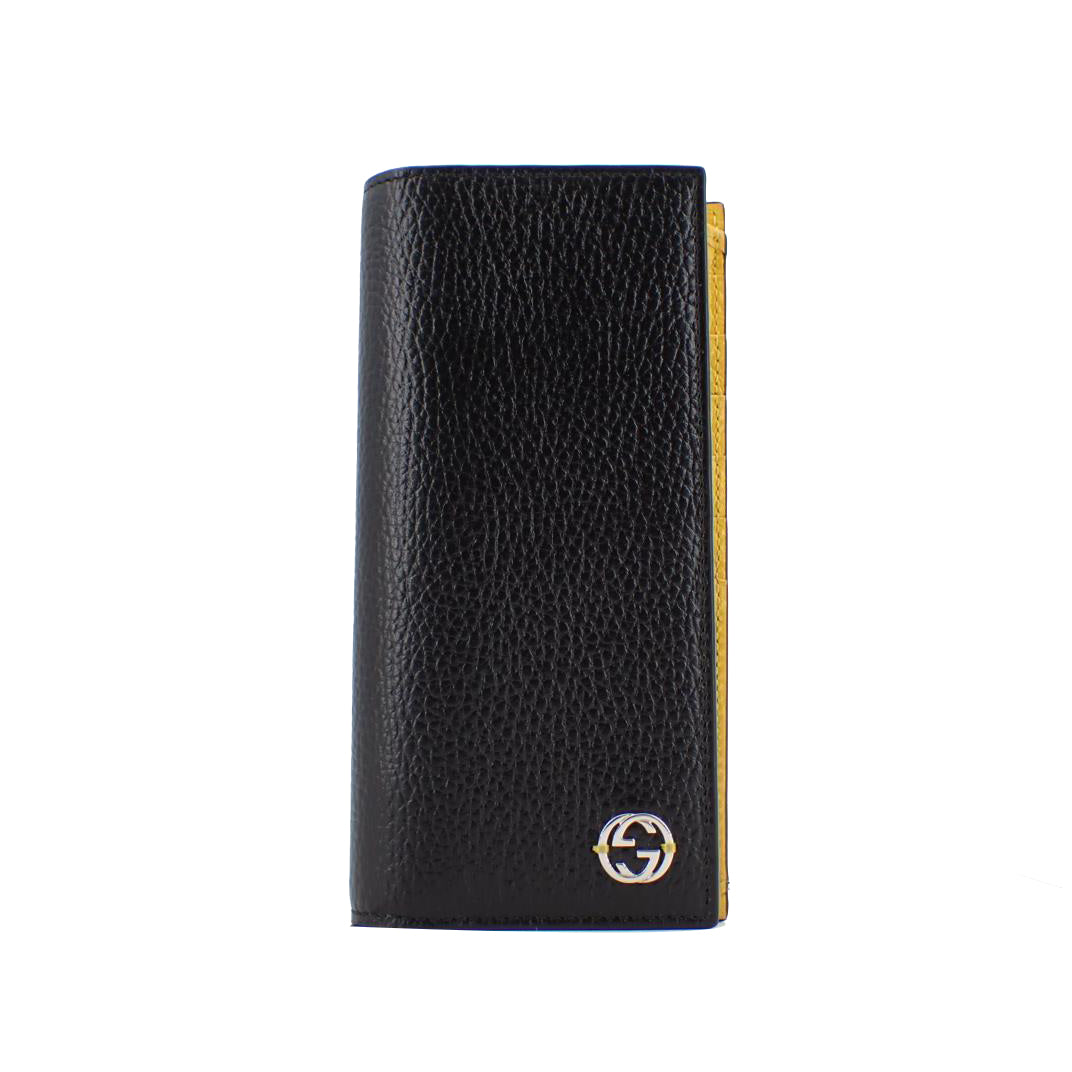 Black Interlocking Long Wallet