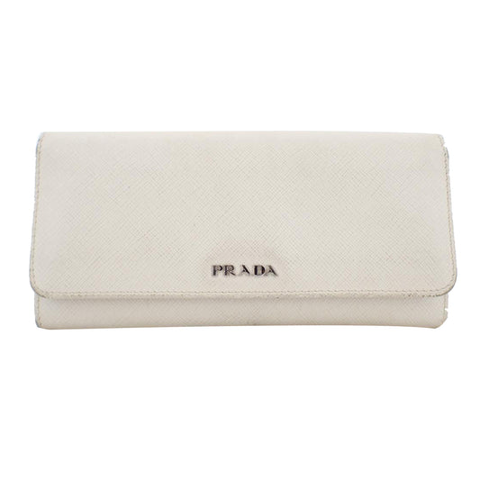 White Saffiano  Long Wallet