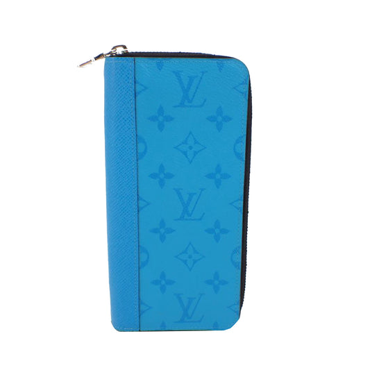 Monogram Taiga Blue Zippy Organizer Wallet