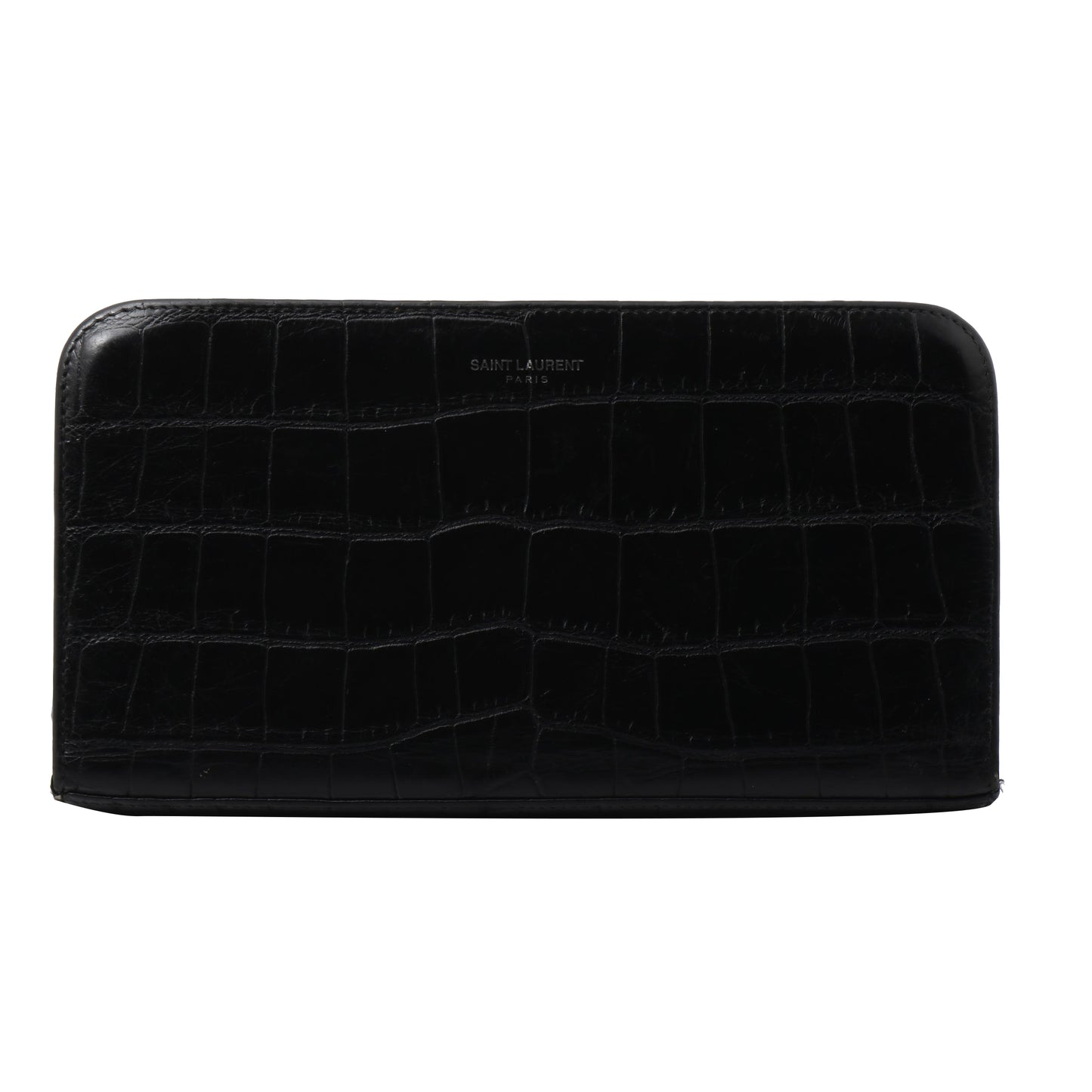 Black Crocodile  Zippy Organizer Wallet