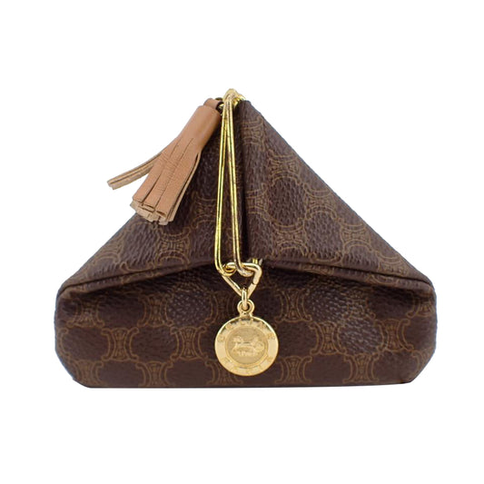 Brown Triangle Coin Pouch