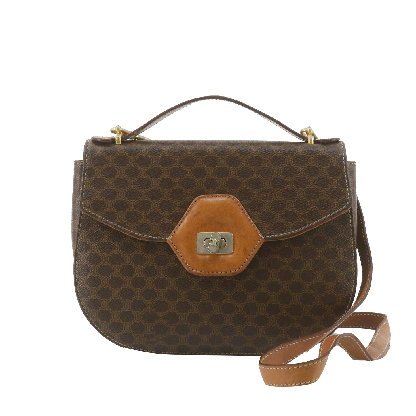 Brown Macadam 2 Way Shoulder Bag