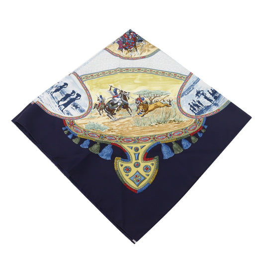 Navy Blue Silk Scarf