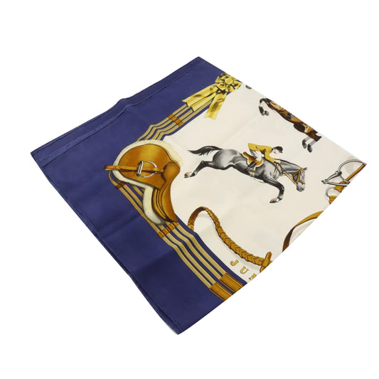 Navy Blue Silk Scarf