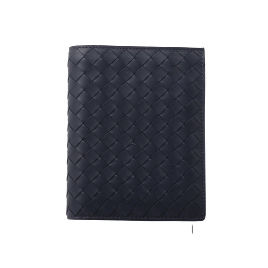 Blue Intrecciato Bi-Fold Wallet