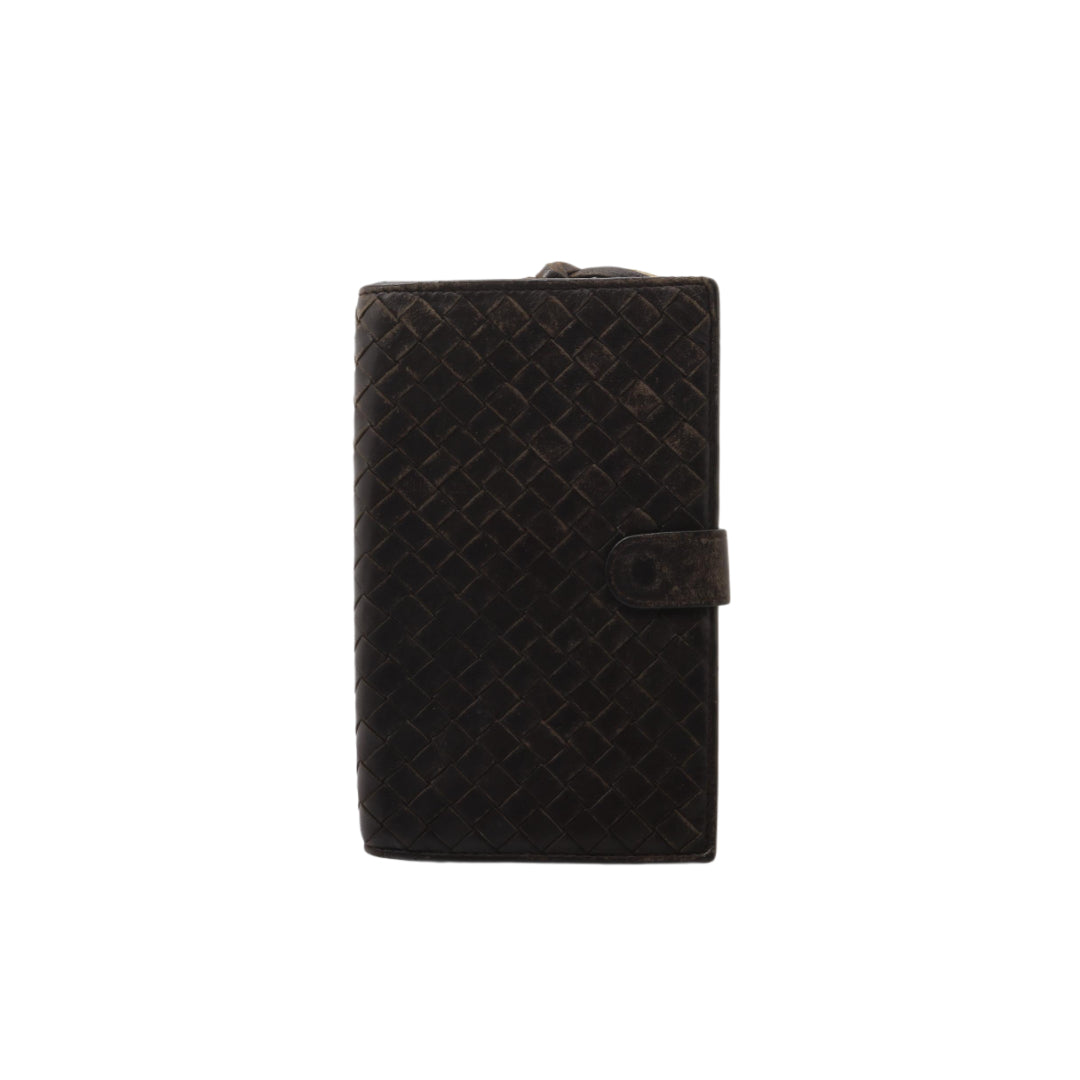 Brown Intrecciato Bi-Fold Wallet