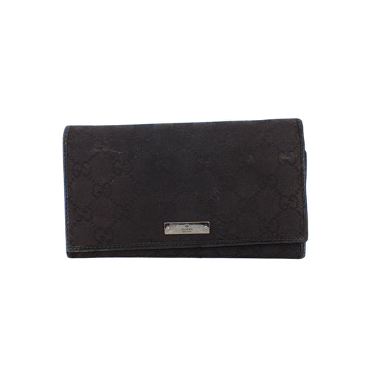 Black GG Canvas Long Wallet