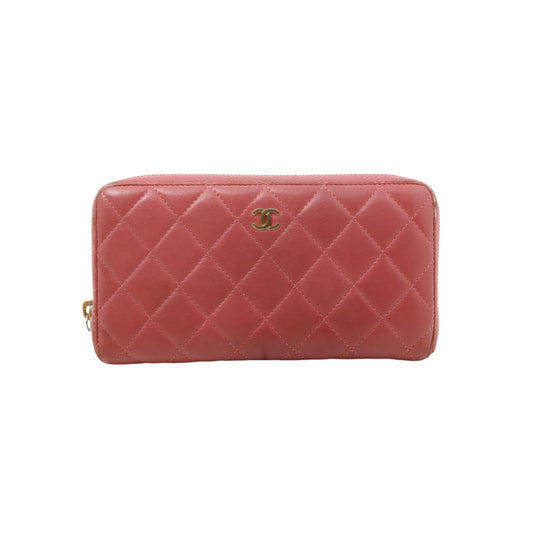 Pink Matelasse Zippy Wallet