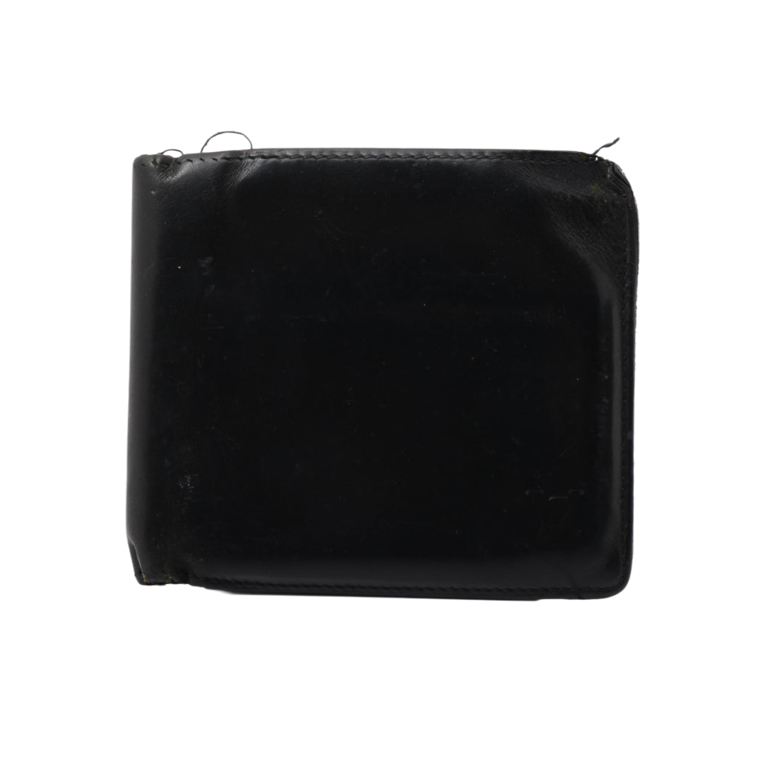 Caramel Leather Black Bi-Fold Wallet