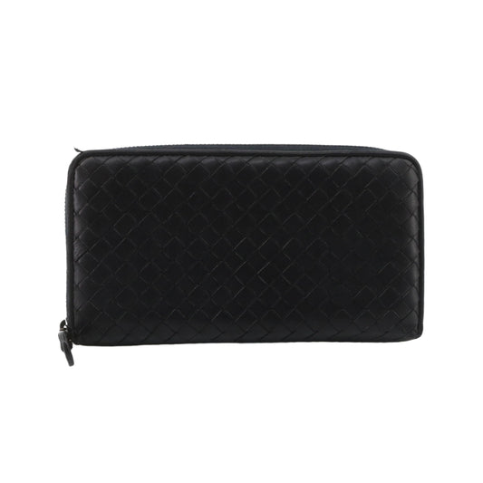 Black Intrecciato Zippy Wallet