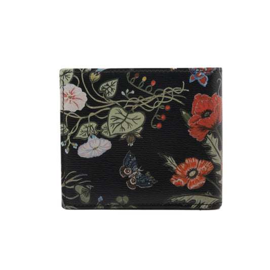 Black Floral Bi-Fold Wallet