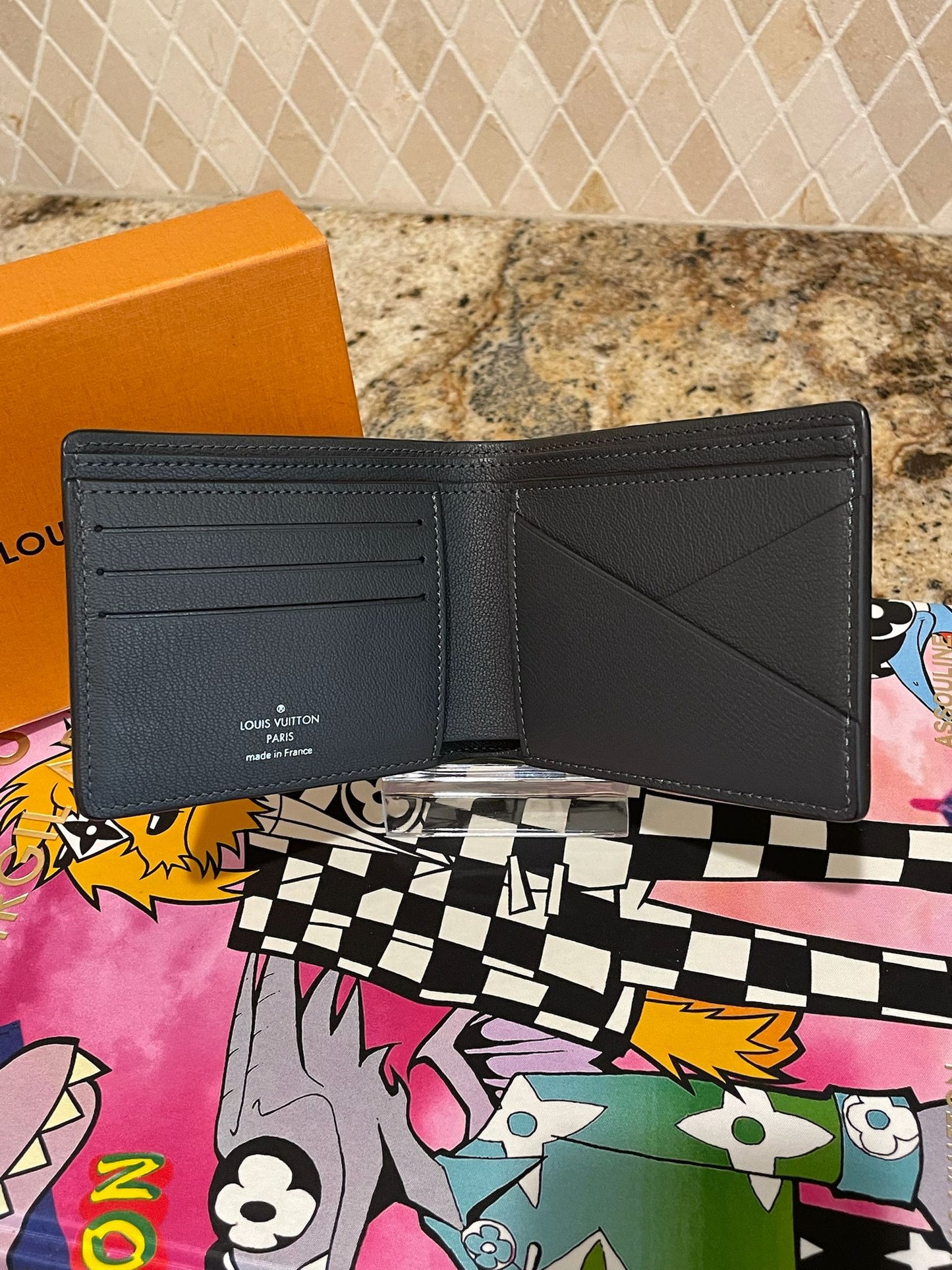 Louis Vuitton Black Ostritch Bi-Fold