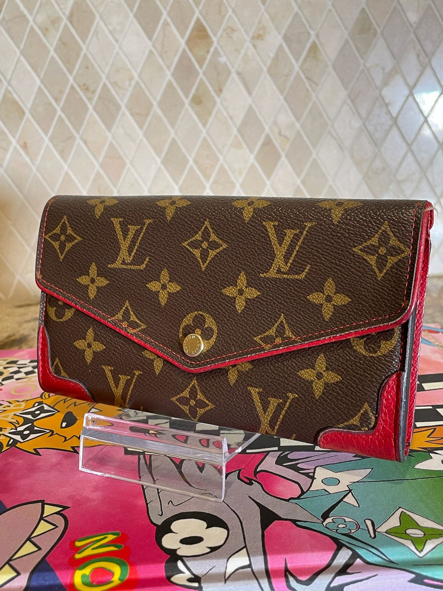 Louis Vuitton Retro Monogram Red Sarah Wallet