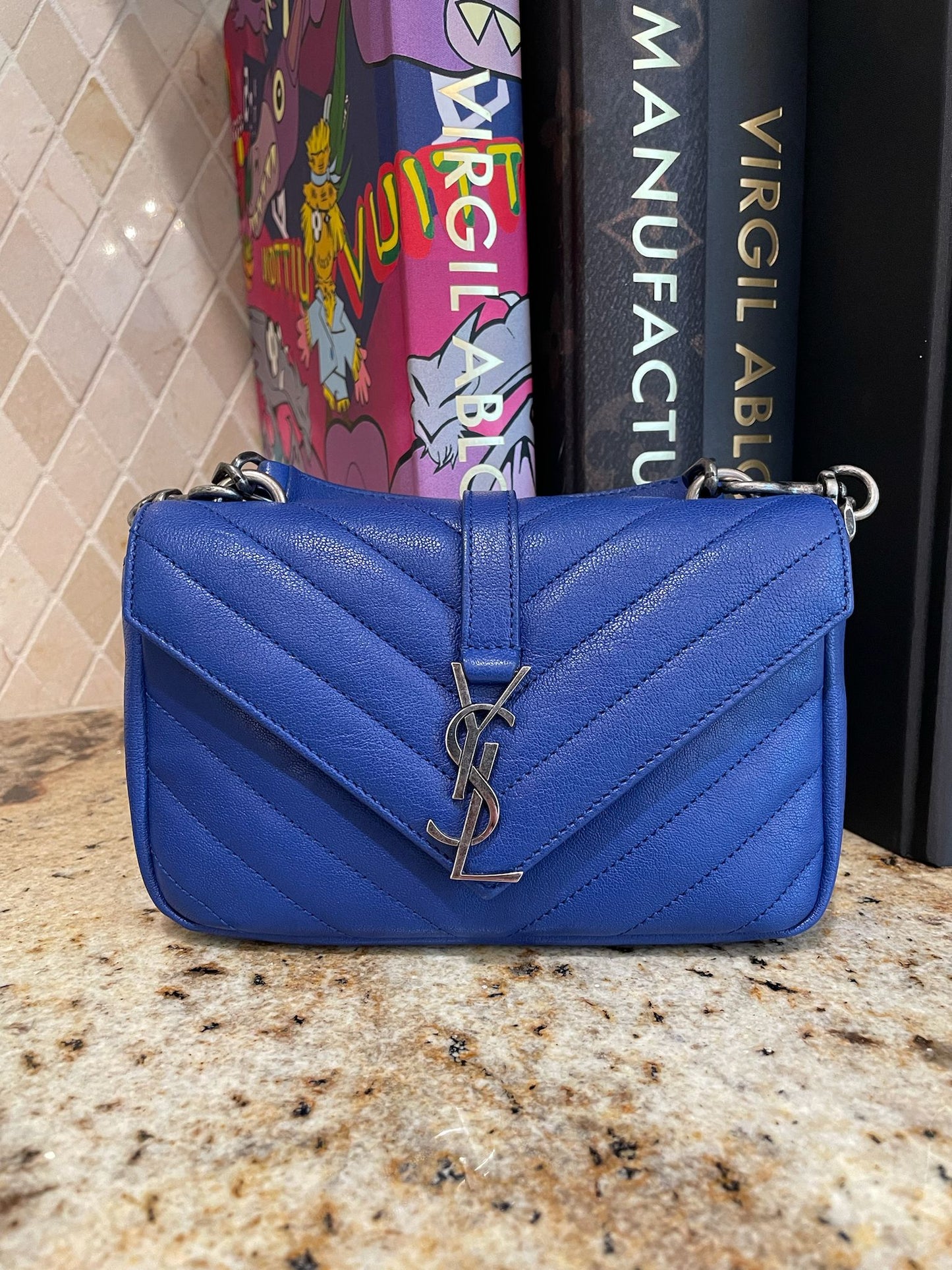 YSL Blue Shoulder Bag