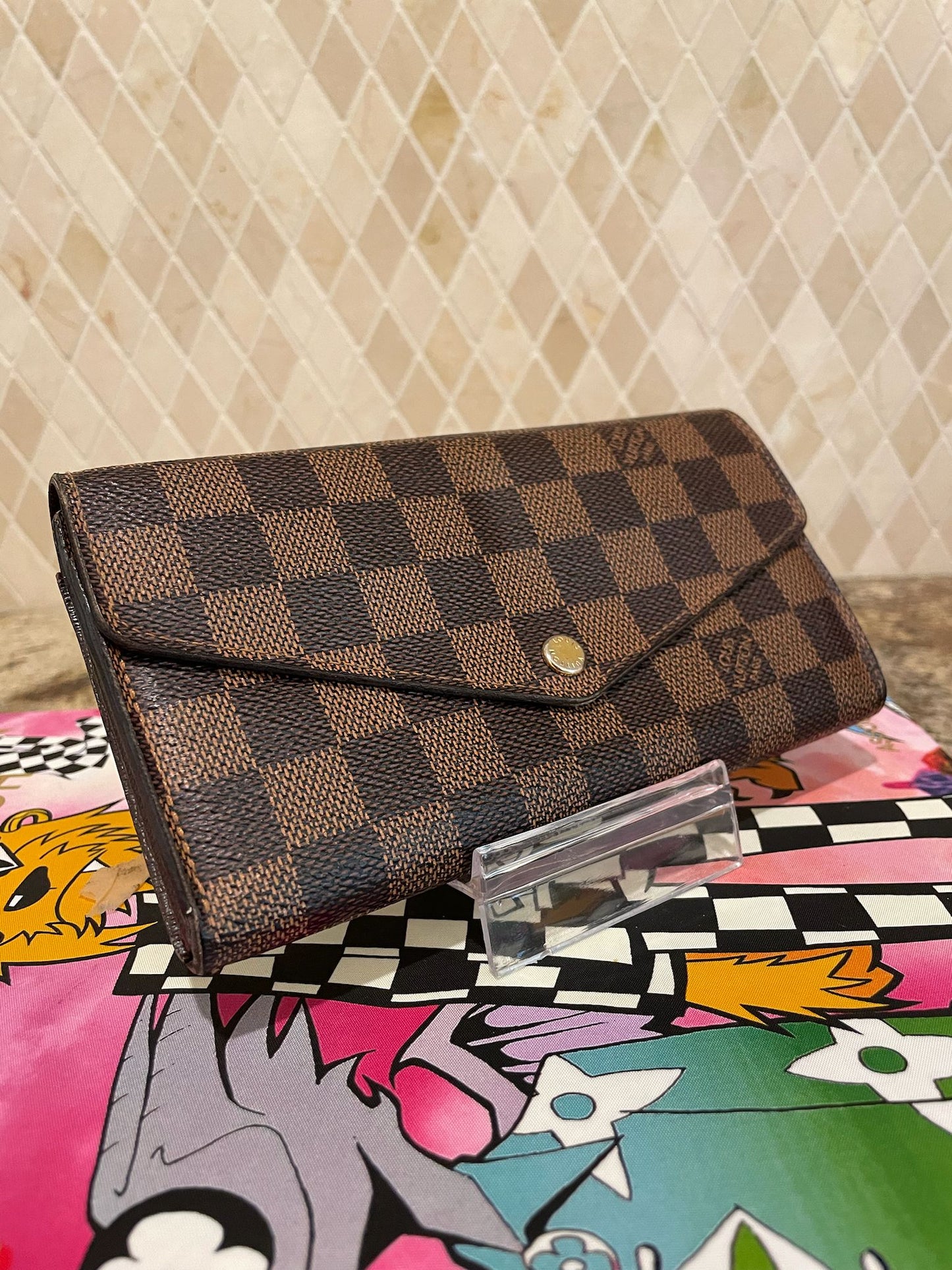 Louis Vuitton Damier Ebene Sarah Wallet