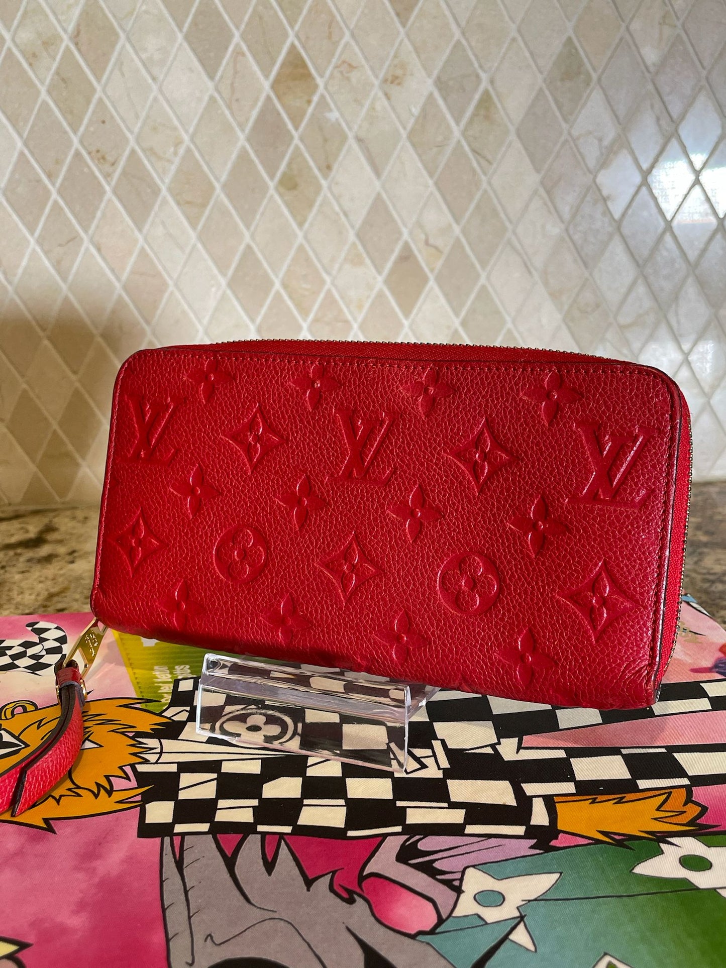 Louis Vuitton Red Empriente Zippy Wallet